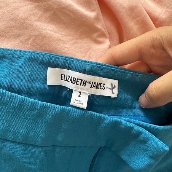 Elizabeth & James Wool Stretch Johnny Trouser Blue Black Braided Seam Slim Pants - Picture 8 of 10